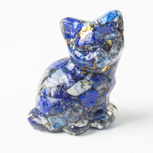 Lapis Lazuli - Handmade Natural Crystal Gemstone Sitting Cat