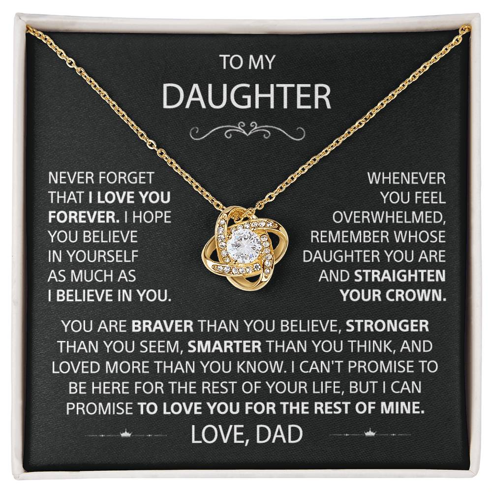 To My Daughter - Love Knot Necklace - Card148