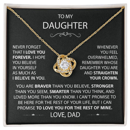 To My Daughter - Love Knot Necklace - Card148
