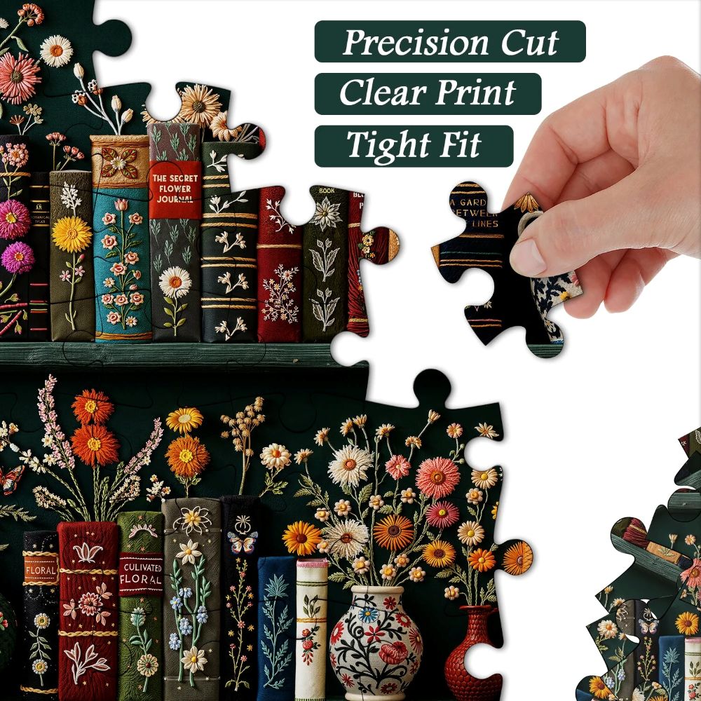Blooming Bookshelf Jigsaw Wooden Puzzle 1000 Pieces