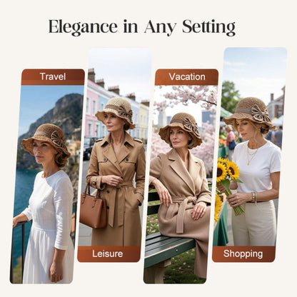 Elegant Woven Straw Sun Hat With Bow