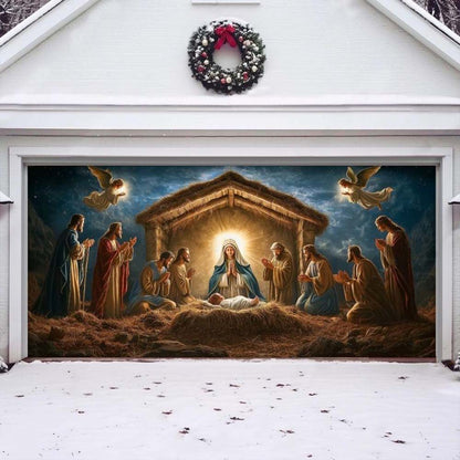 Nativity Scene Christmas Garage Door Covers D490