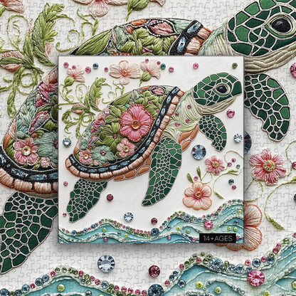 Wave Spirit Jigsaw Wooden Puzzle 1000 Pieces - Turtle