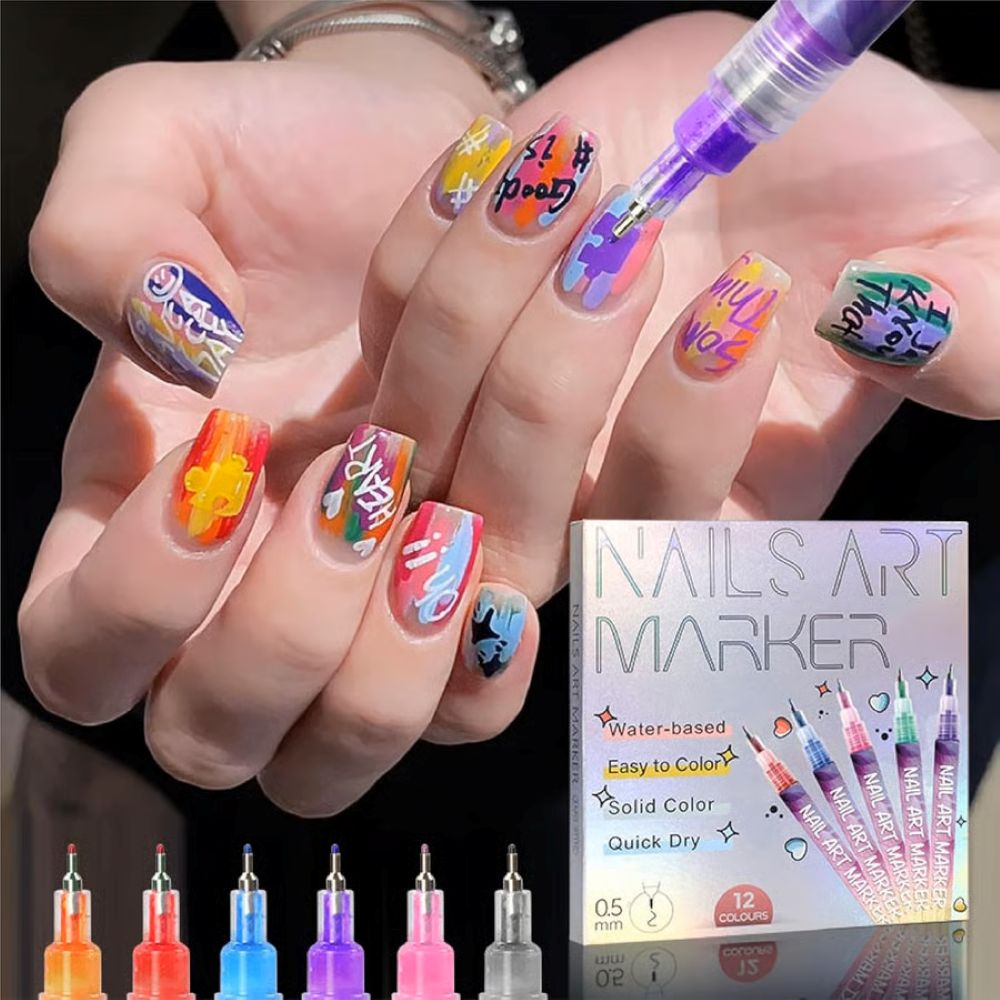 12 Colors Nail Art Pens Set