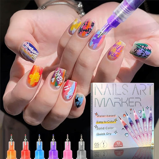 12 Colors Nail Art Pens Set