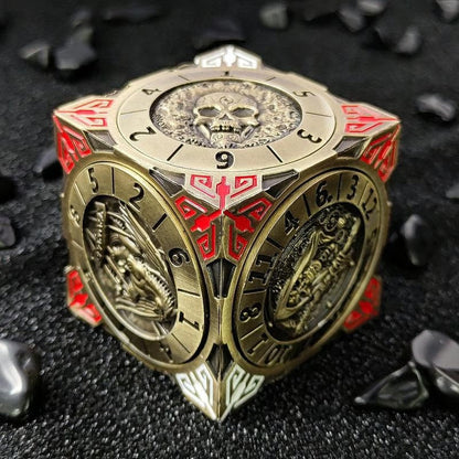 Fidget Spinner Dice: 7-in-1 Metal DND Dice Cube – 6-Sided Rotating Polyhedral Dice