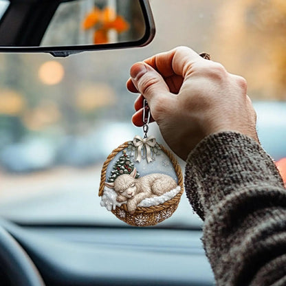 Alpaca In Mini Basket Ornament - MB008