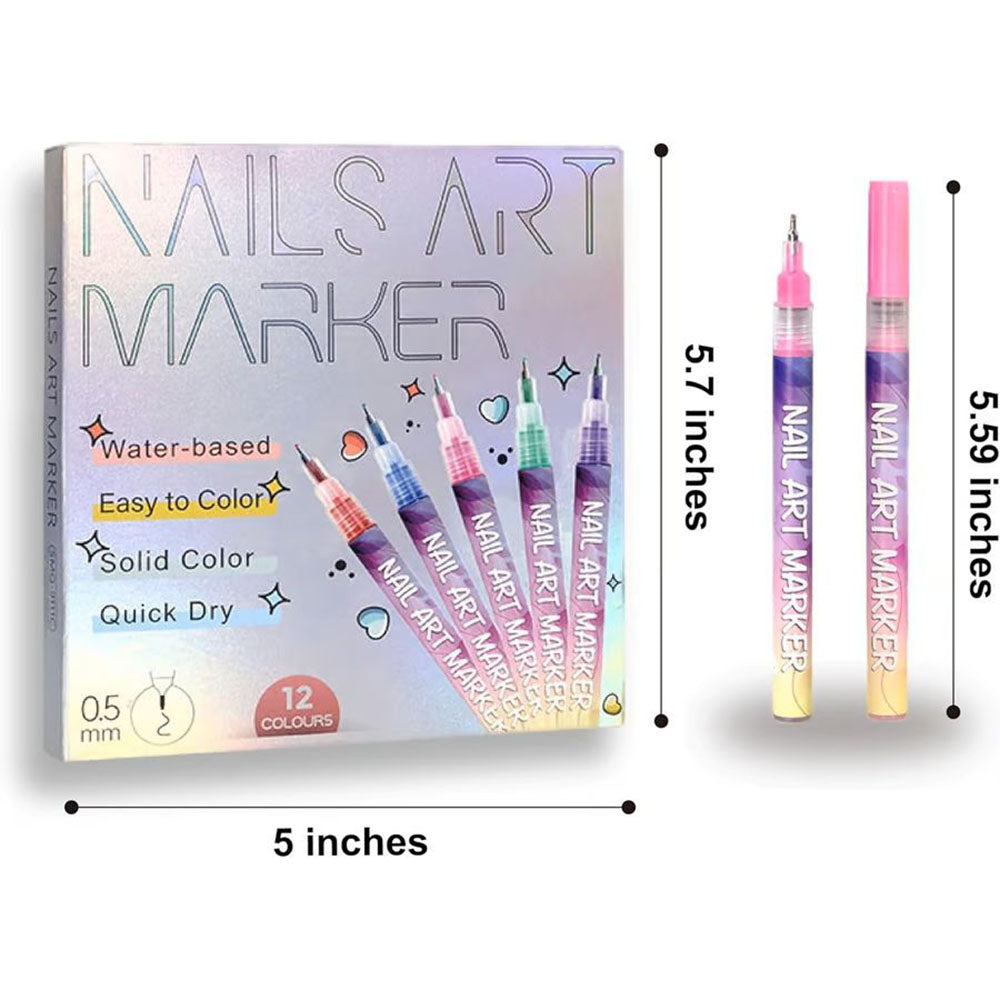 12 Colors Nail Art Pens Set