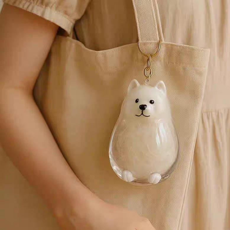 Dog Hair Collector Keychain Charm Memorial Storage Box