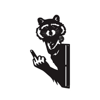 Peeping Middle Finger Animal Metal Sign - Yard Art Decor