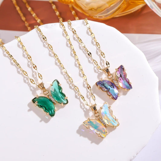 Crystal Butterfly Necklace 🦋