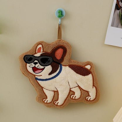 Adorable Dog Hand Towels - French Bulldog With Sunglasses