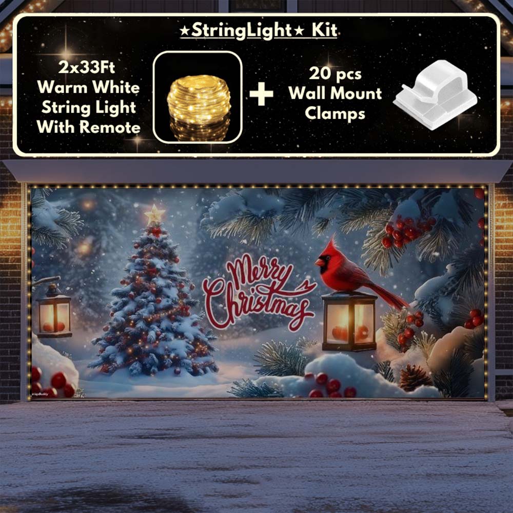 Cardinal's Christmas Garage Door Covers D488