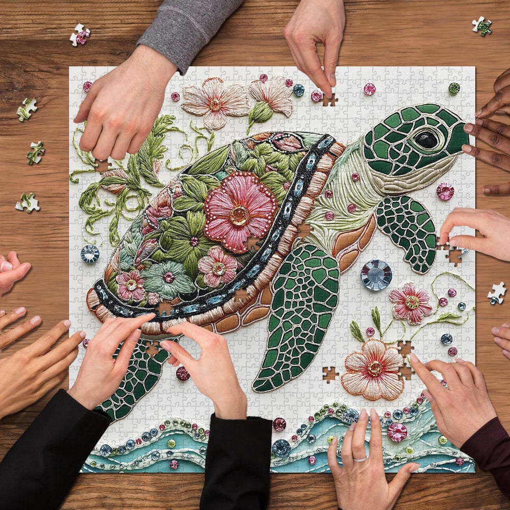 Wave Spirit Jigsaw Wooden Puzzle 1000 Pieces - Turtle