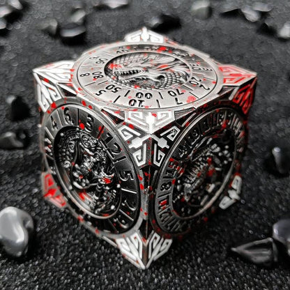 Fidget Spinner Dice: 7-in-1 Metal DND Dice Cube – 6-Sided Rotating Polyhedral Dice
