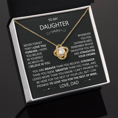 To My Daughter - Love Knot Necklace - Card148