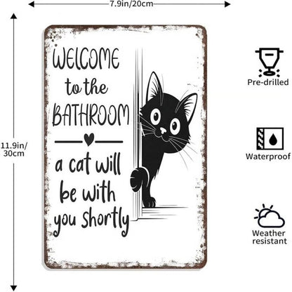 Vintage Black & White Humor Metal Sign