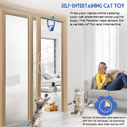 Door Hanging Interactive Pet Toy – Automatic Swing & Bounce Tease