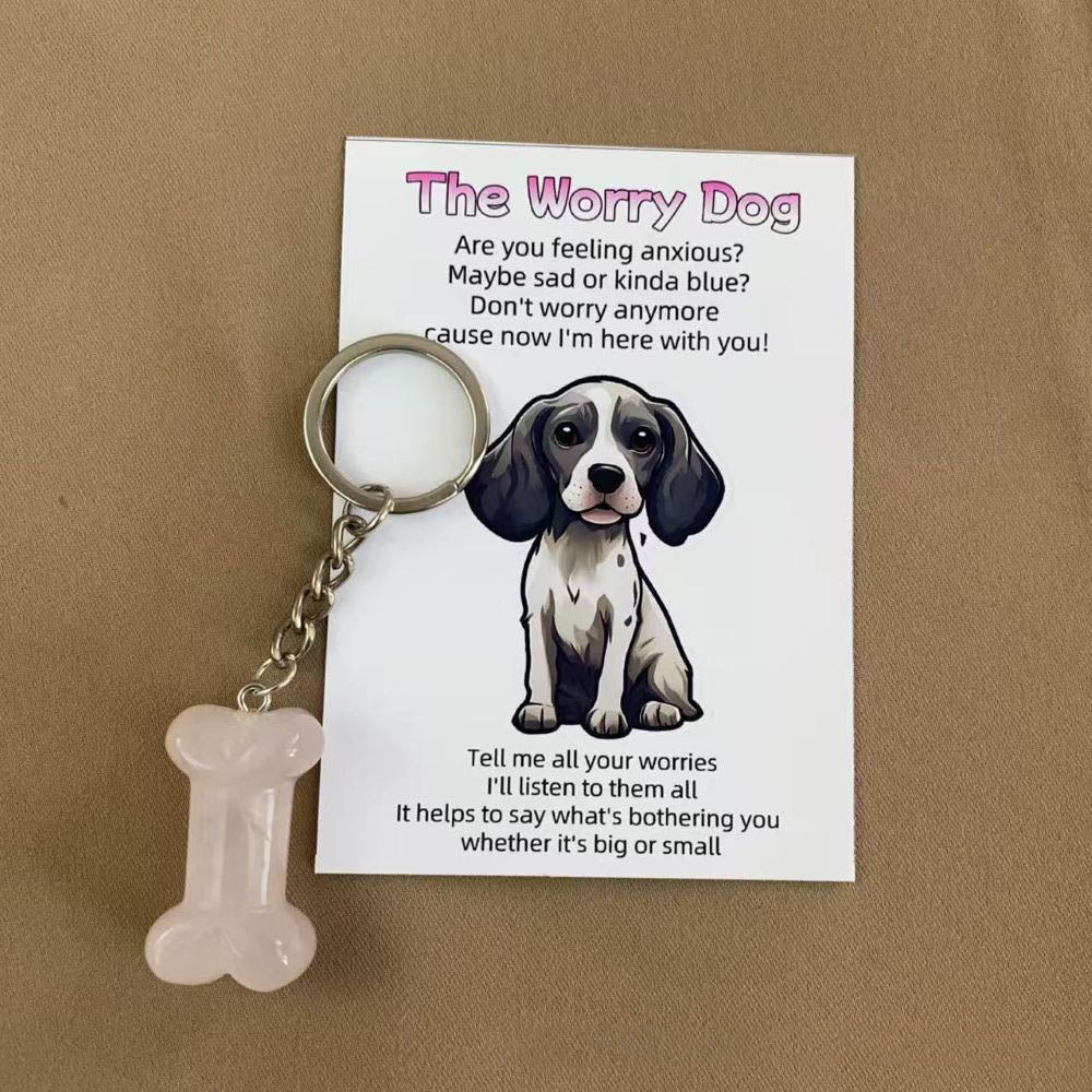 The Worry Dog Crystal Keychain – Emotional Support Gift