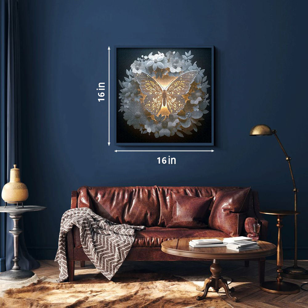 Butterfly Among Flowers Jigsaw Wooden Puzzle 1000 Pieces