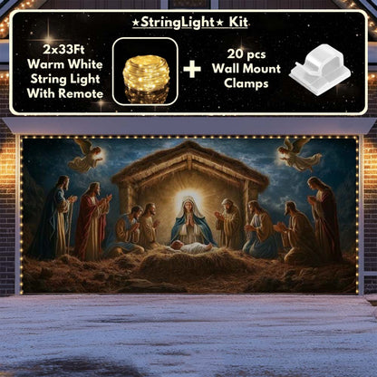 Nativity Scene Christmas Garage Door Covers D490