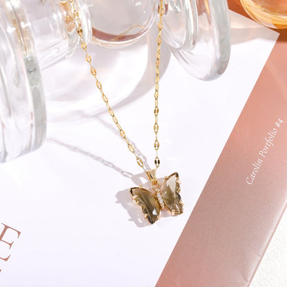 Crystal Butterfly Necklace 🦋