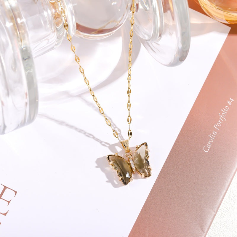 Crystal Butterfly Necklace 🦋
