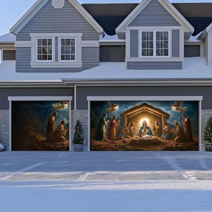 Nativity Scene Christmas Garage Door Covers D490