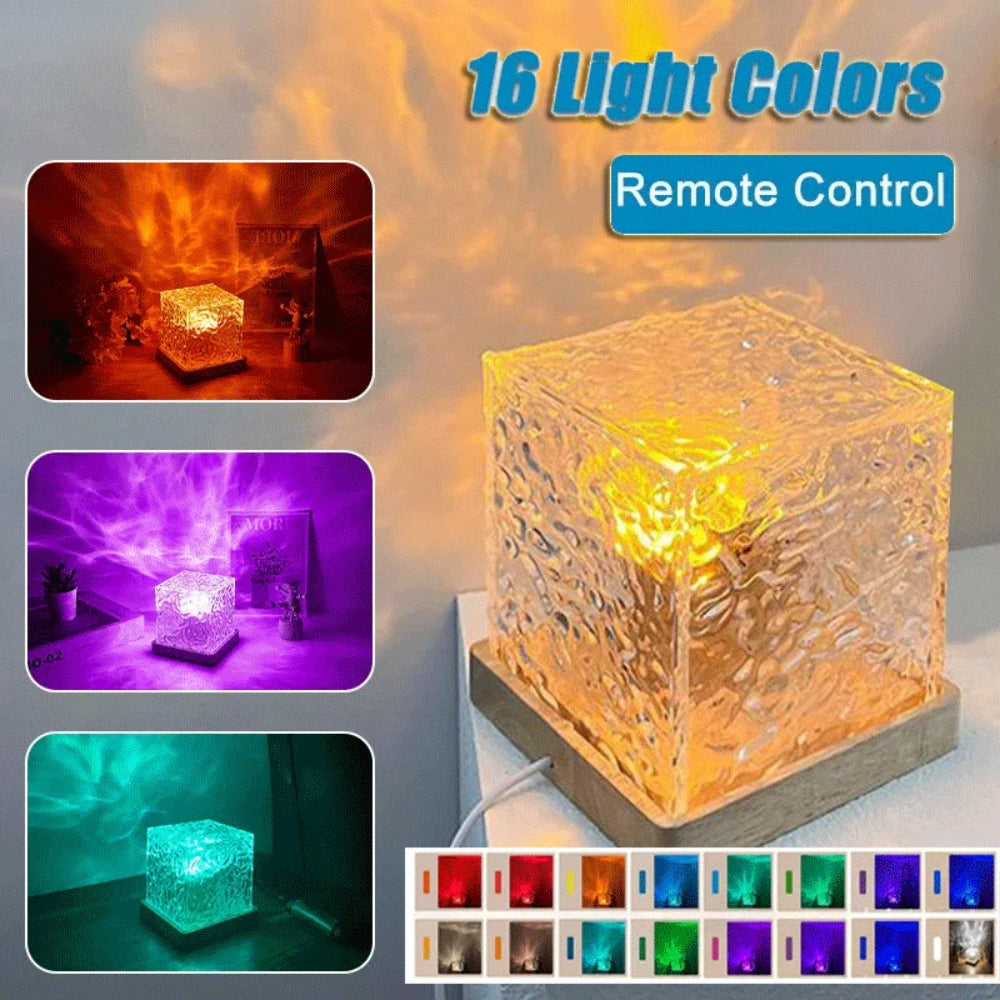 16-Color LED Water Ripple Crystal Lamp
