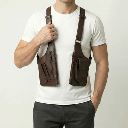 Premium Leather Shoulder Bag - Hidden Anti-Theft Compartments