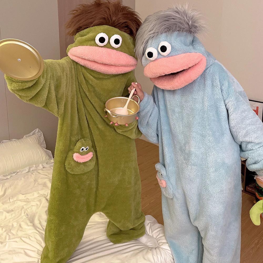 Funny Monster Hooded Fleece Robe for Adults