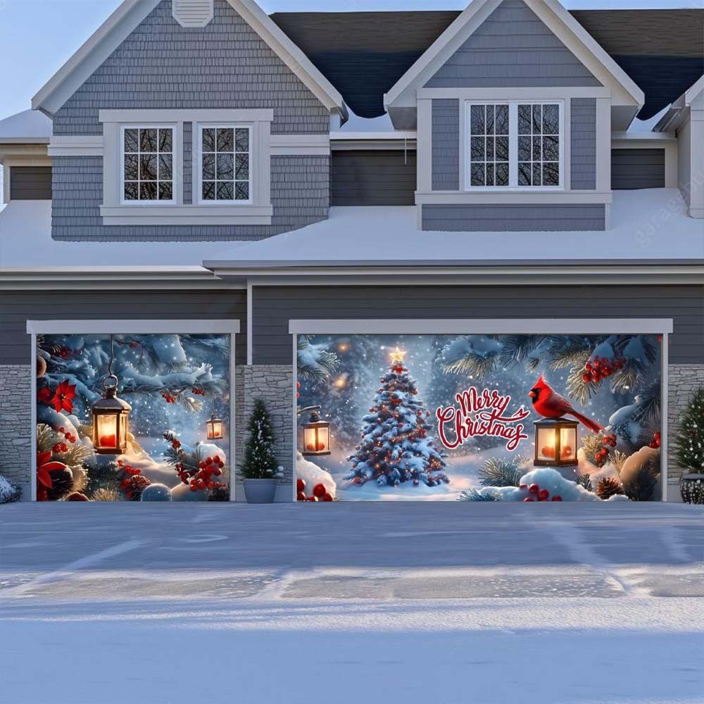 Cardinal's Christmas Garage Door Covers D488
