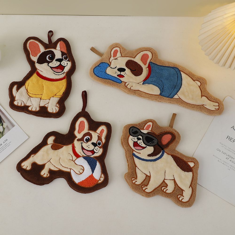 Adorable Dog Hand Towels - Sleeping French Bulldog