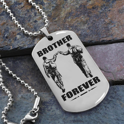 Viking Engraved Black Dog Tag - Double Sided Brother Forever Gift