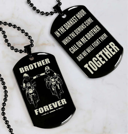Viking Engraved Black Dog Tag - Double Sided Brother Forever Gift