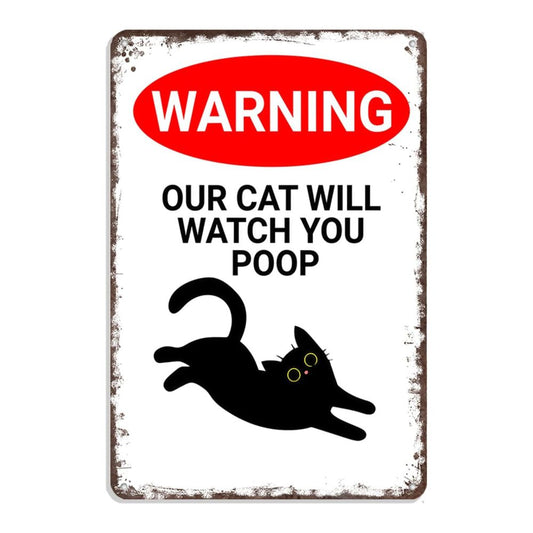 Vintage Black & White Humor Metal Sign - "Welcome To The Bathroom" - BW054