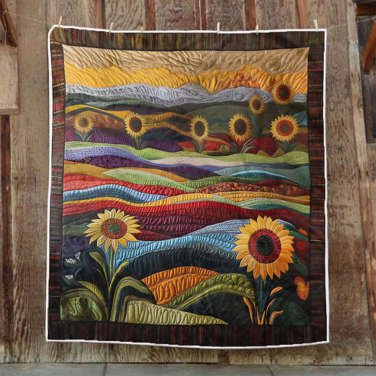Country Sunflower Blanket - C026 - Premium Blanket