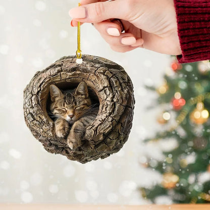 Sleeping Cat - Animal Christmas Ornament CH064