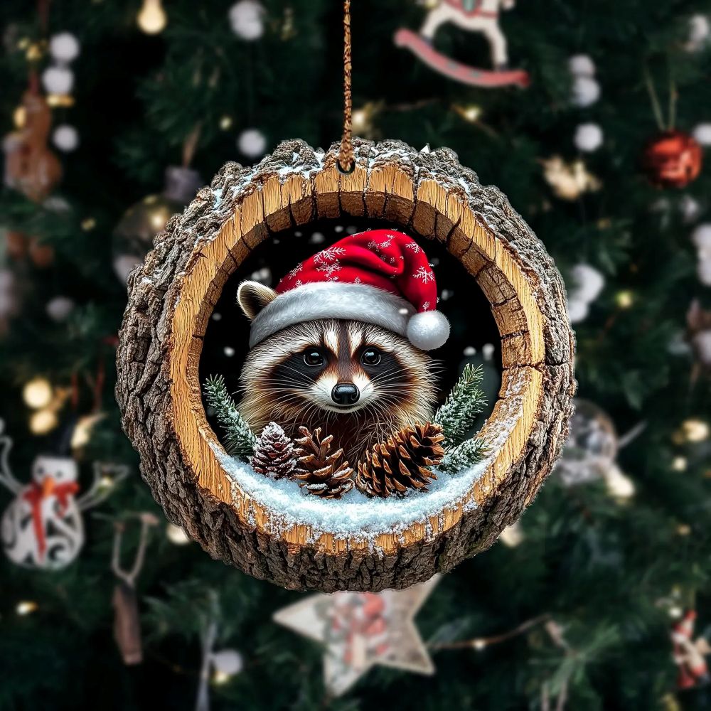 Raccoon - Animal Christmas Ornament CH078