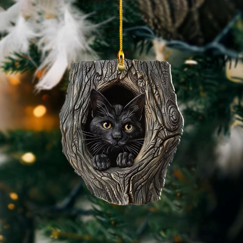 Black Cat - Animal Christmas Ornament CH132