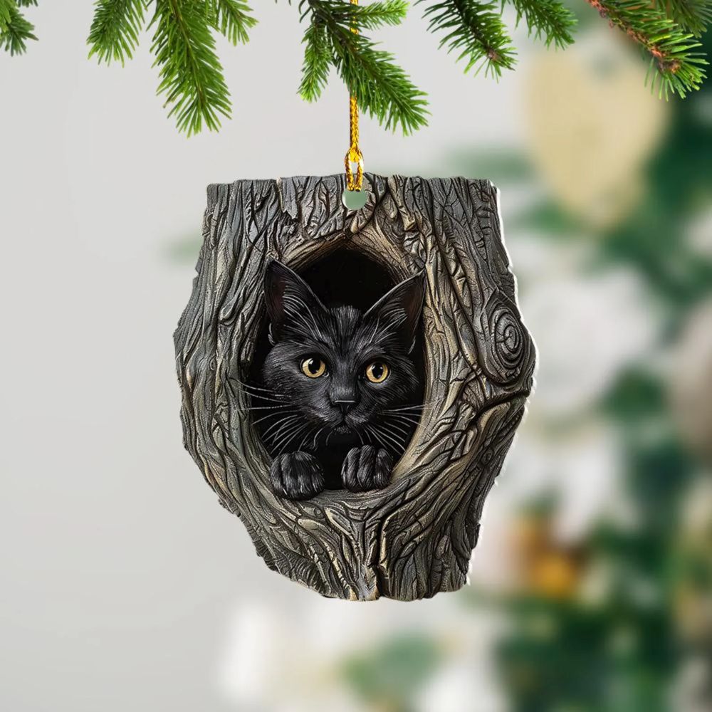 Black Cat - Animal Christmas Ornament CH132