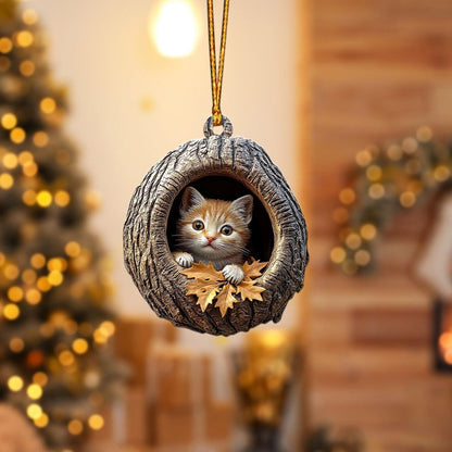 Orange Cat - Animal Christmas Ornament CH135