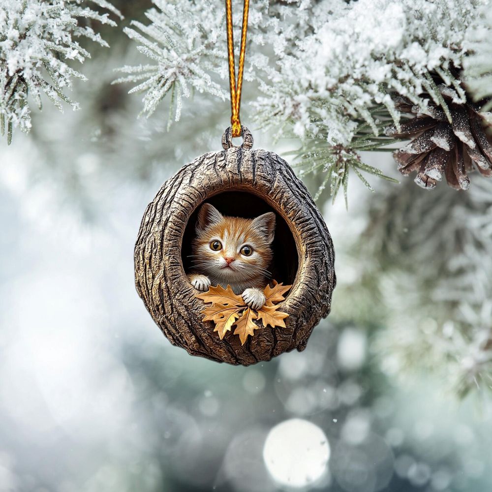 Orange Cat - Animal Christmas Ornament CH135