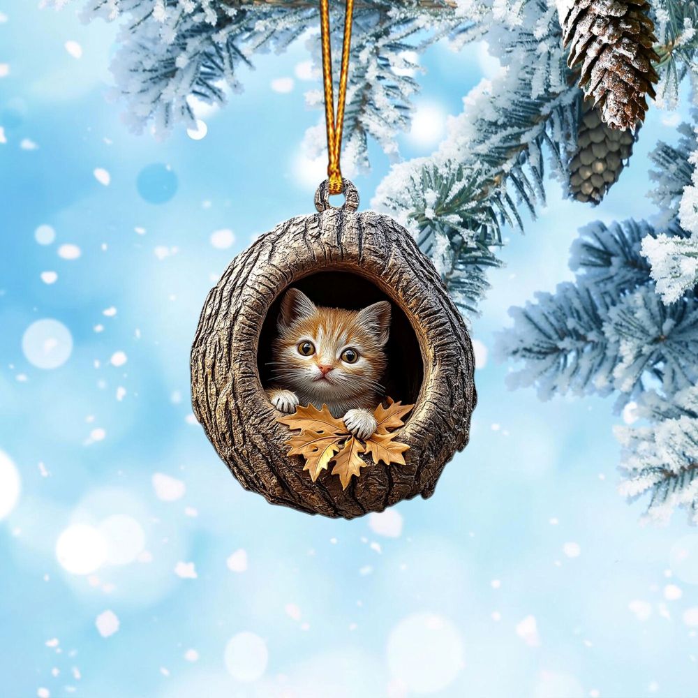 Orange Cat - Animal Christmas Ornament CH135