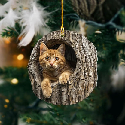 Yellow Cat - Animal Christmas Ornament CH146