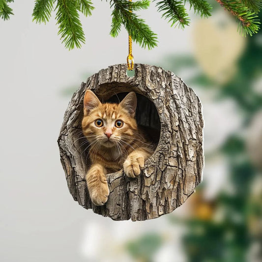 Yellow Cat - Animal Christmas Ornament CH146
