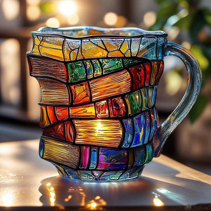 Vintage Painted Book Mug