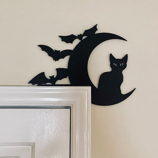 Cat & Bat Metal Door Topper DT016