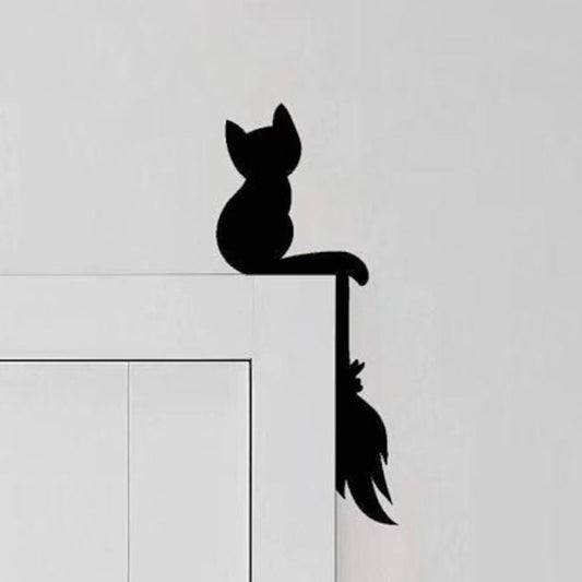 Cat & Broom Metal Door Topper DT017