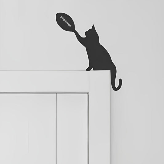 Cat & Football Metal Door Topper DT018
